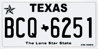 TX license plate BCQ6251