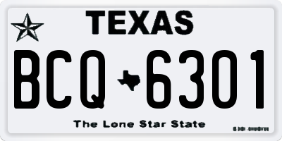 TX license plate BCQ6301
