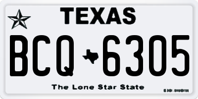 TX license plate BCQ6305