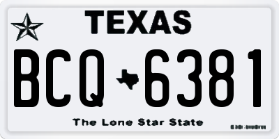TX license plate BCQ6381