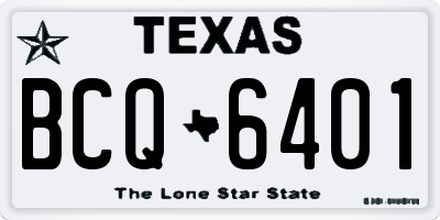 TX license plate BCQ6401