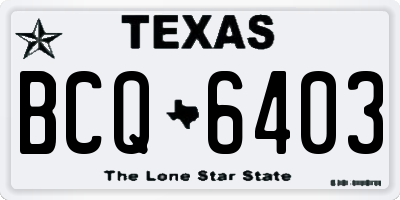 TX license plate BCQ6403