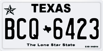 TX license plate BCQ6423