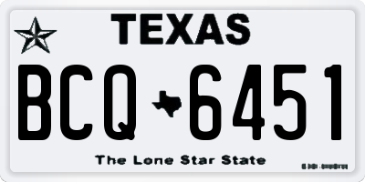 TX license plate BCQ6451