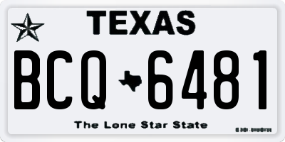 TX license plate BCQ6481