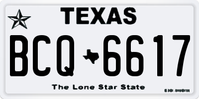 TX license plate BCQ6617