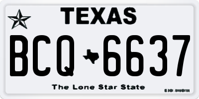 TX license plate BCQ6637