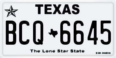 TX license plate BCQ6645