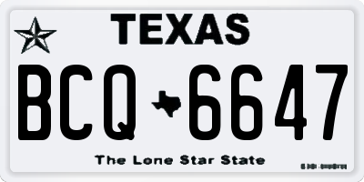 TX license plate BCQ6647