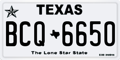 TX license plate BCQ6650