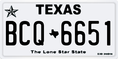 TX license plate BCQ6651