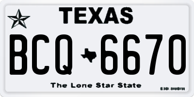 TX license plate BCQ6670