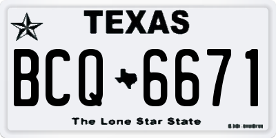 TX license plate BCQ6671