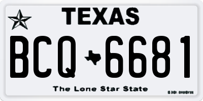 TX license plate BCQ6681