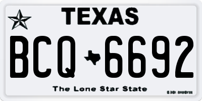 TX license plate BCQ6692