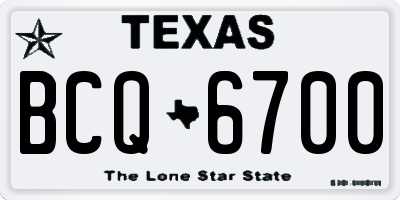 TX license plate BCQ6700