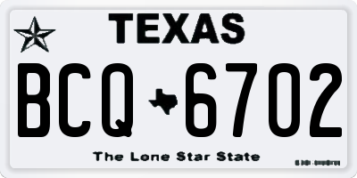 TX license plate BCQ6702