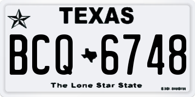 TX license plate BCQ6748