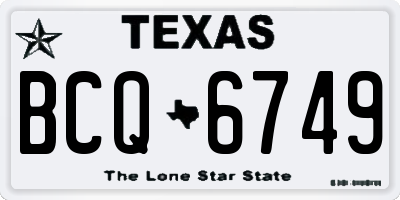 TX license plate BCQ6749
