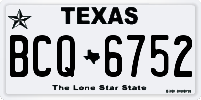 TX license plate BCQ6752
