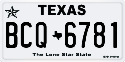 TX license plate BCQ6781