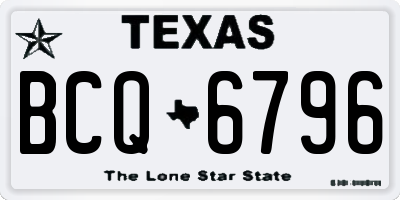 TX license plate BCQ6796