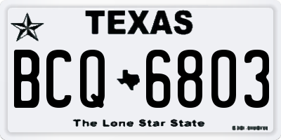 TX license plate BCQ6803