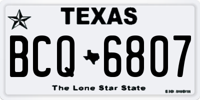 TX license plate BCQ6807