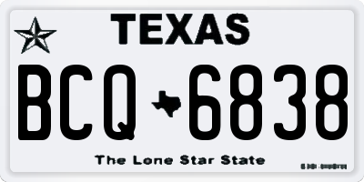 TX license plate BCQ6838