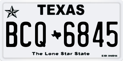 TX license plate BCQ6845