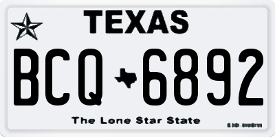 TX license plate BCQ6892