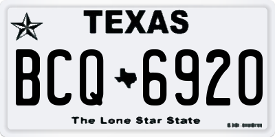 TX license plate BCQ6920