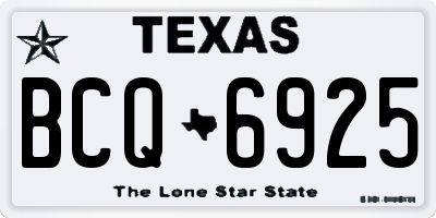 TX license plate BCQ6925
