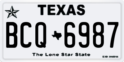 TX license plate BCQ6987