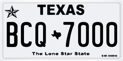 TX license plate BCQ7000