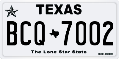 TX license plate BCQ7002