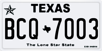 TX license plate BCQ7003