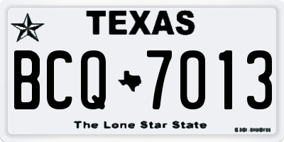 TX license plate BCQ7013