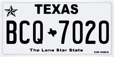 TX license plate BCQ7020