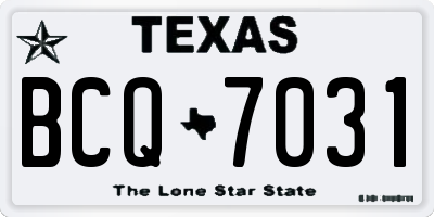 TX license plate BCQ7031