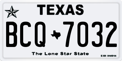 TX license plate BCQ7032