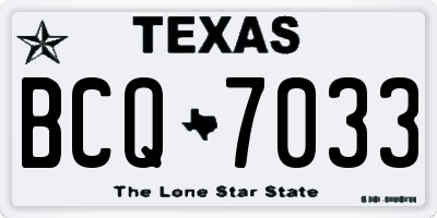 TX license plate BCQ7033