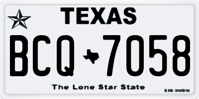 TX license plate BCQ7058