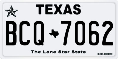 TX license plate BCQ7062