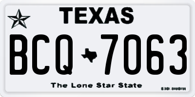 TX license plate BCQ7063