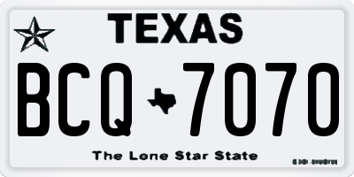TX license plate BCQ7070