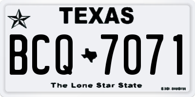 TX license plate BCQ7071