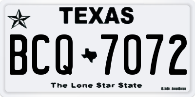 TX license plate BCQ7072