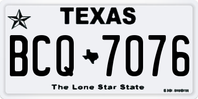 TX license plate BCQ7076
