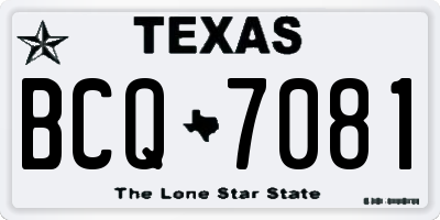 TX license plate BCQ7081